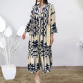 New temperament printed shirt dress Bohemian dress