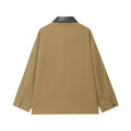 Work style leather collar jacket